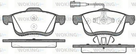 Колодки тормозные дисковые передние Fiat Doblo 1.3 09-,Fiat Doblo 1.3 10-,Fiat D WOKING P1083322
