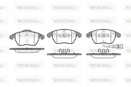 Колодки тормозные дисковые передние Audi A1 1.2 10-,Audi A1 1.4 10-,Audi A1 1.6 WOKING P1130301