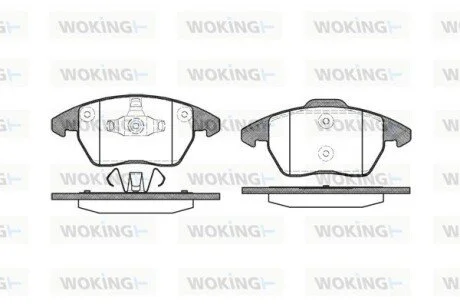 Гальмівні колодки перед. Citroen C4/Peugeot 207/208/307/308/Jetta IV 07- WOKING P11303.10