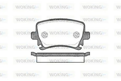 Гальмівні колодки задні Caddy III/Golf V/Audi A4 03- WOKING P1131300