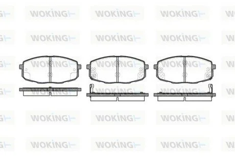 Гальмівні колодки перед. KIA CARENS /CERATO 1.6-2.0 00- WOKING P11383.02