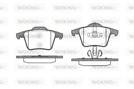 Колодки тормозные дисковые задние Volvo Xc90 i 2.4 02-14,Volvo Xc90 i 2.5 02-14 WOKING P1144300