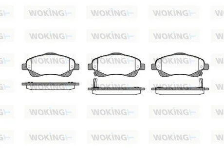 Гальмівні колодки перед. Toyota Avensis 00-08 (bosch) WOKING P11463.02