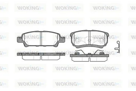 Колодки тормозные дисковые задние Citroen C-crosser 2.2 07-,Citroen C-crosser 2. WOKING P1151302
