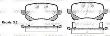 Колодки тормозные дисковые Dodge Journey 08> 13> / задн (P11953.02) WOKING P1195302
