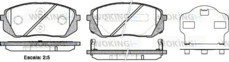 Колодки тормозные дисковые передние Hyundai Ix35 1.6 09-,Hyundai Ix35 1.7 09- (P WOKING P1202302