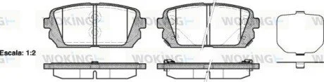 Колодки тормозные дисковые Hyundai ix35, Kia Carens III / задн (P12033.02) WOKIN WOKING P1203302
