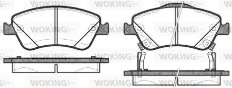Гальмівні колодки перед. Toyota Auris 07-12 (bosch) (136,7x57,9x19,2) WOKING P12103.02