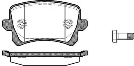 Гальмівні колодки зад Caddy III/Golf V/Audi A4 03- WOKING P1242300 (фото 1)