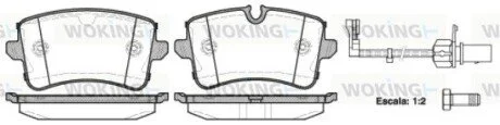 Колодки тормозные дисковые Audi A4 09>16 A6 11>18 Q5 08>17 / Porsche Macan / зад WOKING P12433.10