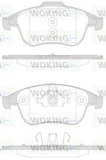 Гальмівні колодки перед. Laguna III 07-/Grand Scenic 09- (ATE) (155,3x63x18) WOKING P12503.30