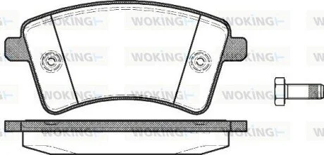 Гальмівні колодки перед. Kangoo 08- (R15/R16) WOKING P12513.00