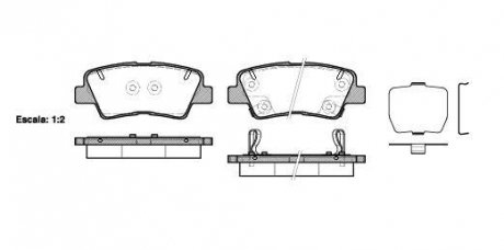 Колодки тормозные дисковые задние Hyundai Grandeur 2.4 11-,Hyundai Grandeur 3.0 WOKING P1262302