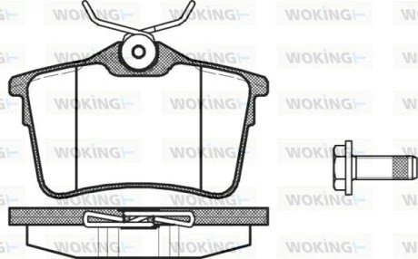 Колодки тормозные дисковые задние Citroen Berlingo 1.6 08-,Citroen Berlingo Elec WOKING P1282300