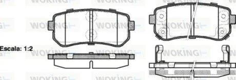 Колодки тормозные дисковые задние Hyundai Accent iii 1.4 05-10,Hyundai Accent ii WOKING P1309302