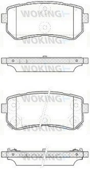 Гальмівні колодки задн. Accent/Ceed/Cerato/Creta/i20 (05-21) WOKING P13093.42