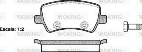 Колодки тормозные дисковые задние Ford Galaxy 1.6 06-15,Ford Galaxy 1.8 06-15 (P WOKING P1336300