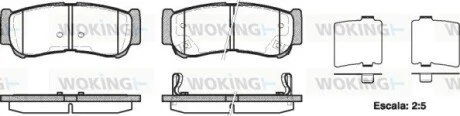 Колодки тормозные дисковые задние Hyundai H-1 cargo 2.5 08-,Hyundai H-1 travel 2 WOKING P1339302