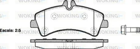 Гальмівні колодки зад. Sprinter/Crafter 06- (спарка) WOKING P13473.00