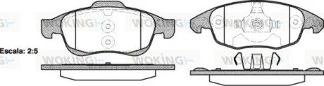 Колодки тормозные дисковые передние Citroen Berlingo 1.6 08-,Citroen Berlingo El WOKING P1348300