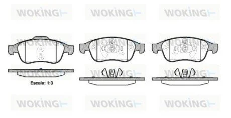 Гальмівні колодки перед. Megane 09-/Duster 10-/Dokker 13- WOKING P1348310