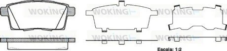 Колодки тормозные дисковые задние Mazda Cx-7 2.2 06-,Mazda Cx-7 2.3 06-,Mazda Cx WOKING P1368300