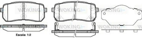 Колодки тормозные дисковые задние Hyundai H-1 cargo 2.5 08-,Hyundai H-1 travel 2 WOKING P1388302