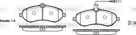 Колодки тормозные дисковые передние Citroen Jumpy 1.6 07-,Citroen Jumpy 2.0 07- WOKING P1392301