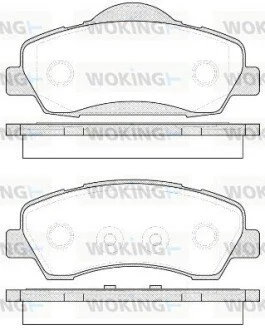 Колодки тормозные дисковые передние Citroen C4 cactus 1.2 14-,Citroen C-elysee 1 WOKING P1430300