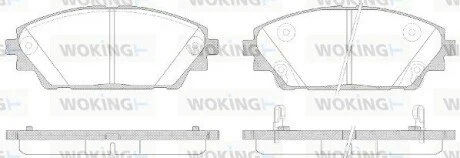 Гальмівні колодки перед. Mazda 3/CX-3 13- (Akebono) WOKING P1469302 (фото 1)