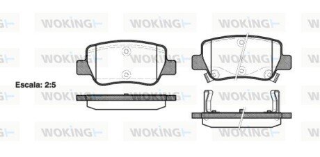 Колодки тормозные дисковые Toyota Avensis 08>18 / задн WOKING P15033.02