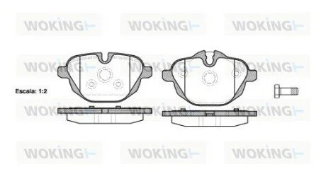 Колодки тормозные дисковые задние Bmw 5 2.0 03-10,Bmw 5 2.0 09-,Bmw 5 2.5 03-10 WOKING P1521300