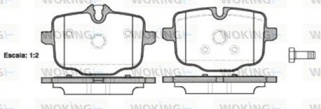 Колодки тормозные дисковые BMW 5F10 5G30 7G11 / задн (P15333.00) WOKING P1533300