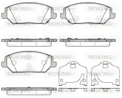 Колодки гальмівні диск. перед. (вир-во Remsa) Hyundai i30 Ceed 16> 20> (P16833.02) WOKING P1683302 (фото 1)