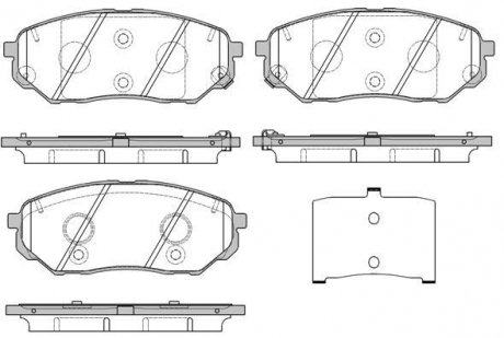 Колодки тормозные дисковые Kia Sorento III 15> / перед (P17613.02) WOKING P1761302