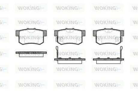 Колодки тормозные дисковые задние Great wall Hover h6 2.0 11-,Honda Accord viii WOKING P225302