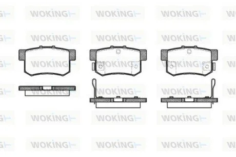 Колодки тормозные дисковые задние Honda Accord vii 2.0 03-12,Honda Accord vii 2. WOKING P225332