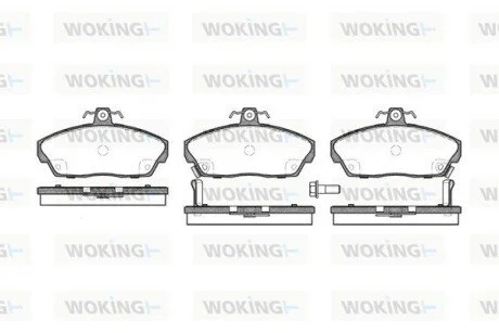 Колодки тормозные дисковые передние Honda Civic vii 1.3 00-06,Honda Civic vii 1. WOKING P237302