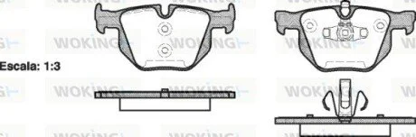Колодки тормозные дисковые BMW 3e90 / задн (P2813.70) WOKING P281370