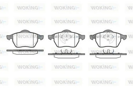 Гальмівні колодки передні A3/Golf/Passat 1.4-2.9 94-10 (ATE) WOKING P2903.01