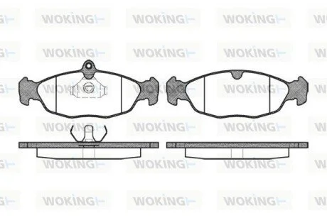 Гальмівні колодки Astra/Combo/Corsa/Lanos/Nexia (88-10) WOKING P2933.00