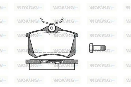 Колодки тормозные дисковые задние VW GOLF VI (5K1) (08-12)/Audi A1 (15-) WOKING P363301
