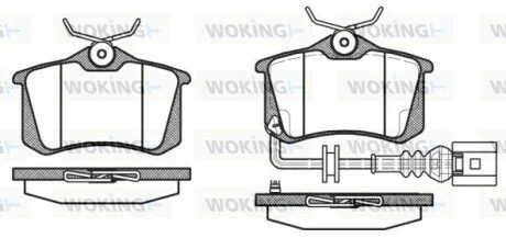 Колодки тормозные дисковые задние Audi A1 1.2 10-,Audi A1 1.4 10-,Audi A1 1.6 10 WOKING P363341