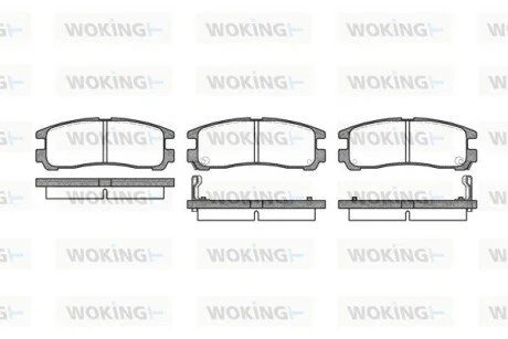 Гальмівні колодки задн. Galant/Pajero 87-12 (107.8*41.1*15.5) WOKING P3913.02
