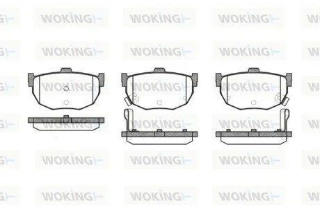 Гальмівні колодки задн. HYUNDAI LANTRA I (J-1) 1.5/	NISSAN MAXIMA 1.6-3.0 88-09 WOKING P3943.12