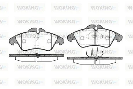 Колодки тормозные дисковые передние Mercedes-benz Sprinter 2-t 2.1 95-06,Mercede WOKING P478300