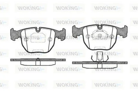 Колодки тормозные дисковые BMW X3e83 / перед ATE ver. WOKING P4963.00