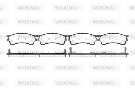 Гальмівні колодки пер. Premacy/Protege/323/626/Eunos/Xedos/MX6/Probe 92-05 WOKING P5153.04