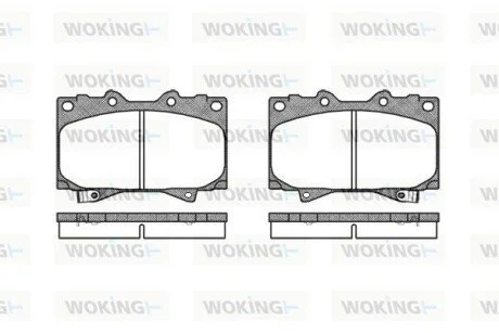 Колодки гальмівні диск. перед. (Remsa) Land Cruiser Prado (_J15_) (09-)/Mitsubishi Pajero IV (09-) (P6073.04) WOKING P607304