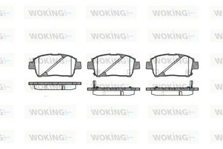 Гальмівні колодки перед. Toyota Yaris/Prius 99-05 (akebono) WOKING P6403.02